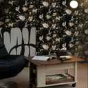 6 x Dimoon 78.7"x16.1" Floral Peel and Stick Wallpaper Black and White Wallpaper Thicken Bird Contact Paper Delicate Waterproof Golden Leaf Self Adhesive Removable Wall Paper Shelf Liner Decal Vinyl Roll