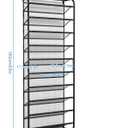 AQQHSAIN 10 Tier Over The Door Shoe Organizer Wall Shoe Shelf Shoe Holder Door Shoe Rack for Closet Pantry Hanging Shoes Clothes Toys Storage Shelves (Black)