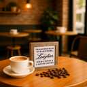 Coffee Bar Decor, Inspirational Desk Sign, Positive Office Desk Accessories, Rustic Wooden Tabletop Decor, Rustic Wood Signs for Kitchen Cafe Bar 5.95.9 inch