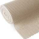 Shelf and Drawer Liner, Non-Adhesive Non Slip and Grip Durable Clean Pad Full Size 17.7 Inches x 20 Feet for Drawers, Shelves, Cabinets, Storage, Kitchen, Desks, Kitchenware, Tableware, Beige