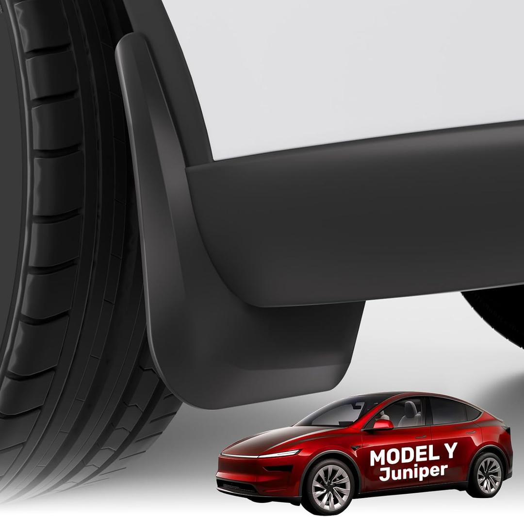 Zanch 2025 Tesla New Model Y Juniper Mud Flaps  All-Weather Splash Guards [OEM Design, Thicker & Durable] Custom Fit for Tesla New Model Y 2025-2026 (Set of 4)