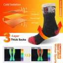 Sunew 4 Pairs Thermal Socks Skiing Snowboarding Hiking Mens Womens 7X Warmer Winter Crew Boot Socks