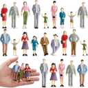 Namalu 14 Pcs 1: 25 Scale Miniature People Figurines Tiny Painted Model Train People Mini Architectural Plastic Small Dollhouse Figures for Projects Diorama Village