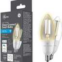 GE CYNC Smart LED Light Bulb, B11 Candle Light Bulb, Works with Amazon Alexa and Google Home, WiFi Light, 60W Equivalent, Soft White, Small Base (Pack of 2)