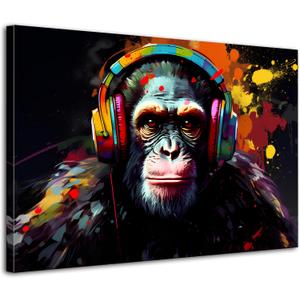 Monkey Street Graffiti Wall Art Boys Room Decor Abstract Banksy Animal Canvas Art Painting for Living Room Office Wall Decor Home Decoration Watercolor Gaming Monkeys Poster Prints Artwork 12x16 (TYDXX)