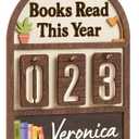 Books Read This Year Counter Valentines Day Gifts For Women Readers, Personalized Book Counter Tracker Bookshelf Decor, Bookish Gifts Accessories For Book Lovers, Bookworm, Bookclub Stocking Stuffers