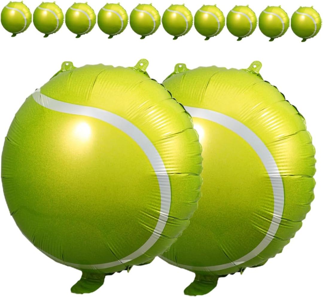 12pcs Inflatable Tennis Balloons Sports Themed Party Decorations for Birthday Celebrations Fun Party Favors for Boys and Girls and Adults Lightweight and