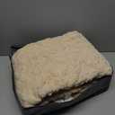 Weighted Blanket Full Size, Adult Weighted Blankets 15lbs with Doubled-Sized Shaggy Sherpa, Soft Plush Jacquard Bed Blanket for Sleep Natural and Relaxing, Ceramic Beads, Beige, 48 * 72 15lbs