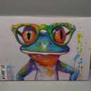 TIEHAOMAI Frog Canvas Wall Art Colorful Animals Paintings Abstract Frog Posters Animals Wearing Glasses Picture Prints for Living Room DecorAnimal-1,16x24inch (40x60cm)