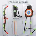 Bow and Arrow Set for Kids, 2-Pack LED Light Up Archery Set with 20 Suction Cup Arrows, Indoor and Outdoor Toy for Boys Girls Age 4-8 8-12 with Standing Target&2 Quivers, Birthday Gift 3-12 Years Old (Blue&Green)