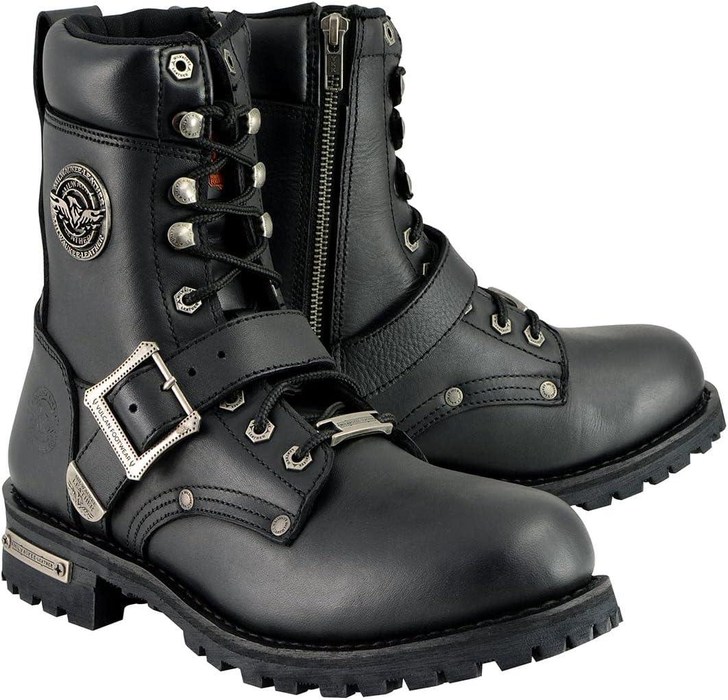 Milwaukee Leather Men's Classic Motorcycle Boots (Size 10) (Black)