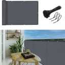3'x13'Balcony Privacy Screen Cover Fence Cover UV Protection Weatherproof Windscreen Heavy Duty for Patio, Backyard,Dark Grey