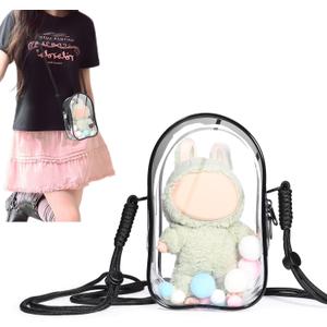 AICase Protective Case for Labubu Plush Doll,Clear Bag for Stadium Events Crossbody Doll Bag Accessories Stadium Approved Clear Purse for Kpop Ozzy Stray Ateez Saja Concerts Sports Festivals_2