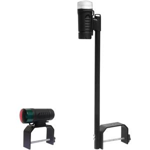 Portable Battery Power Boat Navigation Light - Bow and Stern for Pontoon and Small Boat (Black)