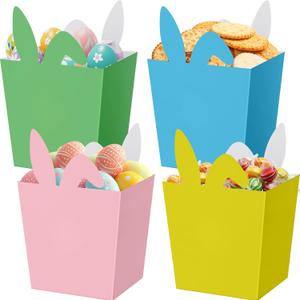 FunooFuno 24 Pcs Pastel Party Favor Treat Boxes Mini Pastel Candy Gift Boxes Candy Popcorn Goodie Cookies Snack Gift Container for Birthday Wedding Baby Shower Party Supplies, 1 Count