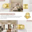 HIMEETIME Gold Door Knob Interior,Passage Rectangle Modern Door Knobs,Heavy Duty Square Door Knobs Modern Door Handle for Hall Closet, Satin Brass