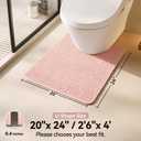 Triohero Toilet Rug, Thin Toilet Rugs U Shaped Washable Non Slip Absorbent Quick Dry Low Pile Toilet Mat, Pink 20"x24" U Shape