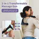 2-in-1 Detachable Muscle Massage Gun Deep Tissue with 20'' Extension Handle, Back and Neck Massager for Pain Relief, Handheld Massager for Shoulder Lower Back Leg Waist, FSA-HSA Eligible