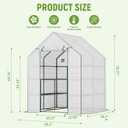Greenhouse for Outdoors, Portable Green House, Walk in Greenhouses with Durable PE Cover, 57 x 57 x 76 inch Greenhouse with Shelves Stands,White