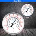 Water Temperature Gauge, 3" Dial Fully StainlessSteel Water Temp Gauge, Water Thermometer with 2-1/2" Stainless Steel Stem, -40 to 160F, 1/2" NPT Back Mount