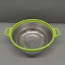 Stainless Steel Colander With Handle and Legs, Large Metal Green Strainer for Pasta, Spaghetti, Berry, Veggies, Fruits, Noodles, Salads, 5-quart 10.5 Kitchen Mesh Colander, Dishwasher Safe