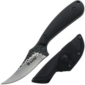 Tactical Everyday Carry Pocket Knife Fixed Blade Knife EDC Hunting for Camping, Hiking, Hunting, Wilderness survival with Nylon Bag (Black handle)