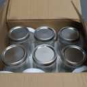 Jumterlee 6 Pack 32 oz Mason Jars, Wide Mouth Mason Jars with Lids and Bands and 6 White Plastic Mason Jar Lids, Canning Jars for Overnight Oats, Food Storage, Dry Food, Snacks, Candies and More