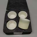 Ceramic Espresso Cups Small Modern Coffee Cup Thick Walled, Handleless, Durable, Dishwasher & Microwave Safe Set of 4, 3oz Tea cups yellow with white