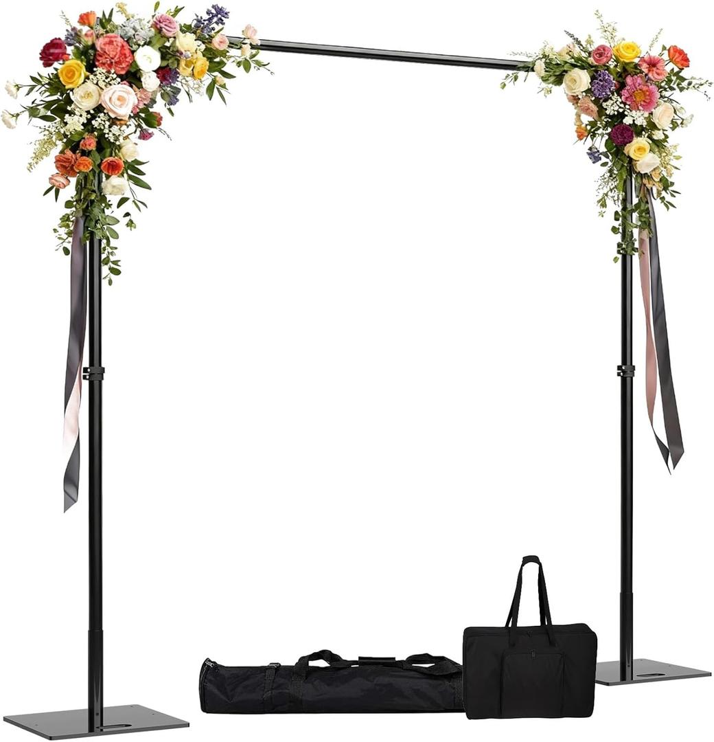 10x10ft Upgrade Pipe and Drape Backdrop Stand Kit Heavy Duty Backdrop Stand Adjustable Photo Background with Metal Base for Parties Wedding Video Studio Birthday Background Stand