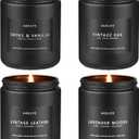 4 x Scented Candles Set | Men Candle Set, Scented Candles for Home, Gifts for Men Aromatherapy Gift Set - 4 Pack Manly Gifts for Dad Fathers Day, Soy Candle of Leather/Smoke & Vanilla/Oak/Lavender