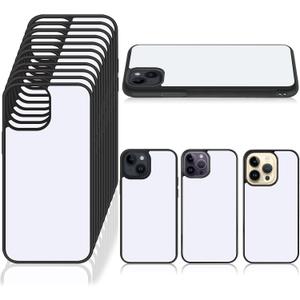 Frienda 15 Pcs Sublimation Blanks Phone Case Bulk Cover Protective Anti-Scratch Soft Shockproof Slim Covers(Compatible with iPhone 14, 14 Pro, 14 Pro Max,Black)
