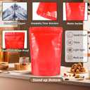 100 Pack Stand up Bags, Resealable Bags, Smell Proof Bags for Sealing Storage, Scratch Resistant Hand Storage Bags. (Red, 4.77.9 inch)