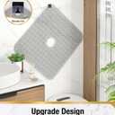 HITSLAM Shower Bathtub Mat Non Slip, 24"x 24" Bath Mat for Tub, Soft PVC Shower Mats for Inside Shower with Suction Cups and Center Drain Hole, Machine Washable Bathroom Floor Mat, Grey