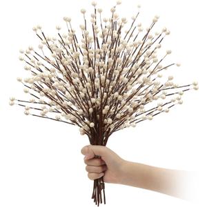 3 x NBGV Winter Decorations 12Pcs Artificial Berry Stems White Berry Picks for Christmas Holiday Flower Arrangements Home Centerpieces DIY Ornaments