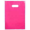 100 Pink Bags for Small Business 2 Mil 12"x15" Glossy Pink Merchandise Retail Shopping Bags with Die Cut Handles