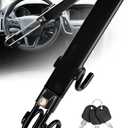 Tevlaphee Steering Wheel Lock Anti-Theft Car Device Heavy Duty Security Car Lock Antitheft Locking Devices Great Deterrent Adjustable Car Wheel Lock Anti Theft for Vehicle Truck with 3 Keys(Black)