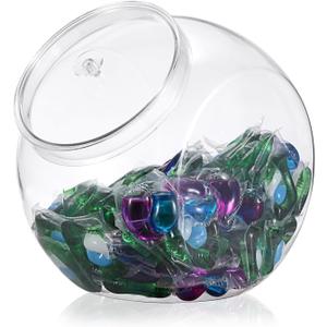 Sumnacon Laundry Pods Container with Lid Wide Mouth Laundry Room Organization Containers Plastic Food Storage Jar with Lid for Pantry Versatile Candy Jar or Cookie Containers for Kitchen (80 Ounces)