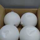 Extra Large Oversized Christmas Ornaments - 6'' Plastic Glitter Balls for Yard & Tree Hanging Decorations (4, White, 6 inch)