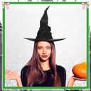 Witch Hat and Princess Crown Set Halloween Cosplay Accessories Queen Crown and Black Wizard Hats for Pink Green Party Favors Birthday Dress up Costume