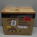 KKTONER Round Rolling Stool Chair PU Leather Height Adjustable Swivel Drafting Work SPA Shop Medical Salon Stools with Wheels Office Chair Small (Black)