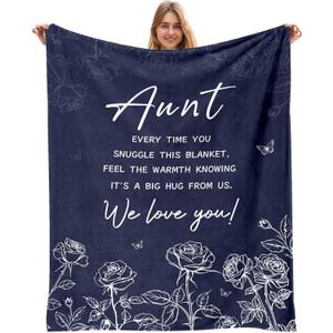 Aunt Gifts, Gifts for Aunts from Niece Nephew for Mothers Day, Aunt Birthday Gift, Auntie Gift Ideas Throw Blanket 50"x60"