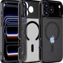 2 x Magnetic Slim Fit Case for iPhone 17 Pro Max 6.9", Compatible with MagSafe, Matte Hard PC Protective Cover, Military Grade Drop Protection, Full Camera Protection, Anti-Scratch Phone Case (Black)