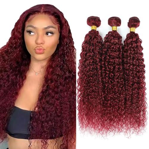 Burgundy Bundles Human Hair Vinmdonm 99J Kinky Curly 3 Bundles 22 22 22 Inch Redy Kinky Curly Bundle Human Hair Extensions 300g