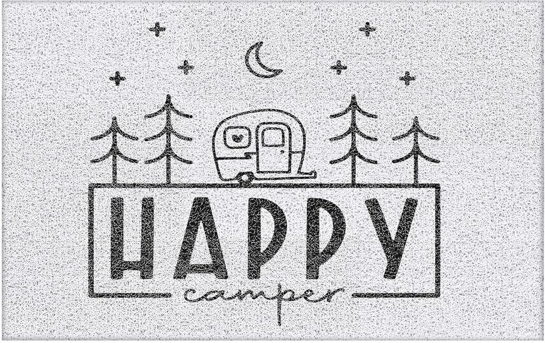 Camper Door Mat, Camping Doormat for RV Cabin Home Outdoor Indoor Entrance, Camping Welcome Mats for Front Door Porch Outside Entryway, 17x30 Inches (Travelling06)