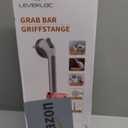 LEVERLOC 2 Pack Shower Grab Bars for Bathtubs and Showers, Easy to Install Suction Shower Handles for Bathroom Removable Handrails for Seniors Elderly Heavy Duty Safety Grip Waterproof Drill Free Gray (16.8 2 Set)