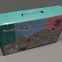 Peccvon 35PCS Wooden Dollhouse Furniture Set with Dolls for 5 Rooms Kits, Doll House Accessories Furniture Toys for Toddlers, Pretend Play Toys Christmas Birthday Gift for Girls and Boys, 3+