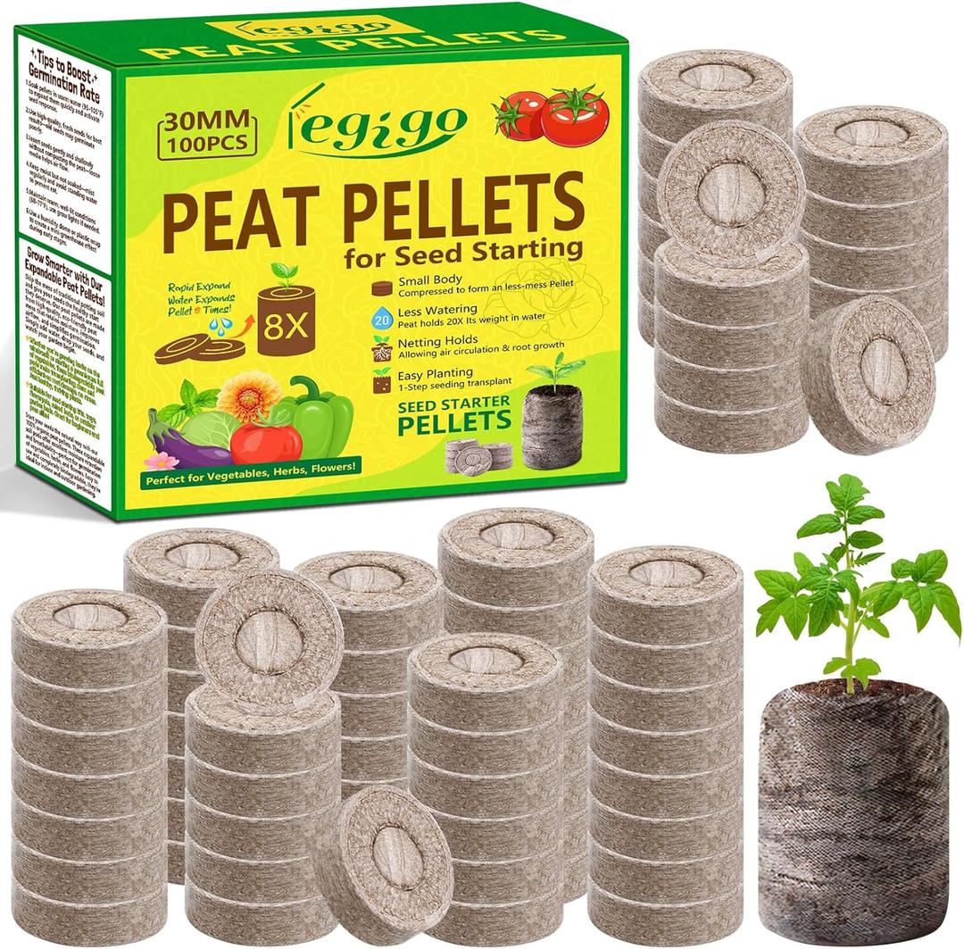 Legigo 100 Pcs 30mm Peat Pellets Seed Starter Soil Pods- Seedling Soil Block Peat Pods for Seed Starting, Compressed Seed Pod Starter Plugs for Garden Plant Cuttings Herb Flower and Vegetables