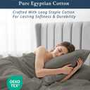 100% Egyptian Cotton King Sheet Set Naturally Cooling & Breathable Sateen 4 Piece King Sheets, Authentic Long-Staple Cotton for Lasting Softness, Snug Fit 15" Deep Pocket Fitted - Charcoal