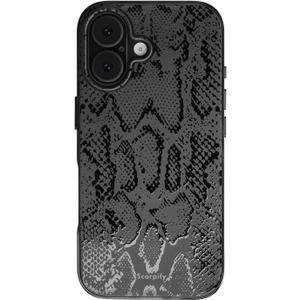 SCORPIFY for iPhone 17 Case [Compatible with MagSafe] with Matte Black Snake Print Design, Cute Magnetic Phone Cover for Women Girls and Men, Slim Shockproof Bumper