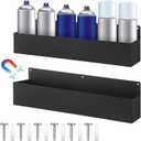 Gisafai 2 Pcs Magnetic Aerosol Spray Can Holder Heavy Duty Magnet Toolbox Bottle Holder Easy Install Spray Can Organizer Wall Mounted Bottle Rack for Garage(16.54 x 3.15 x 4.33 Inch,Black)